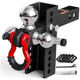 Pp1pl30008 Ac Dk Adjustable Heavy-duty Trailer Hitch Tri-ball Mount With Shackle Pp1pl30008 Ac Dk Adjustable Heavy-duty Trailer Hitch Tri-ball Mount With Shackle