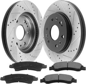Afbrf12066057bk-d1363 Afa Motors Drilled Slotted Brake Rotors Silverado