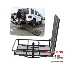 Ainuosen Llc Ai-1380 Hitch Mount Carrier With Folding Ramp For Wheelchairs And Lawn Equipment