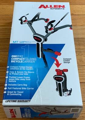 Allen Sports 765271001001 Compact 1 Bicycle Trunk Mounted Bike Rack Carrier New Model Mt1