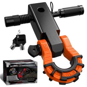 Mhr003k Autmatch Shackle Mega Hitch Receiver And Lock Pin Orange Black