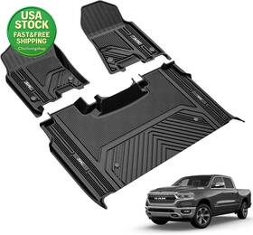 Auto Accessory Inc 445000575579 Floor Mats For 2019-2024 Dodge Ram 1500 Crew Cab Tpe All Weather Full Set Auto Accessory Inc 445000575579 Floor Mats For 2019-2024 Dodge Ram 1500 Crew Cab Tpe All Weather Full Set