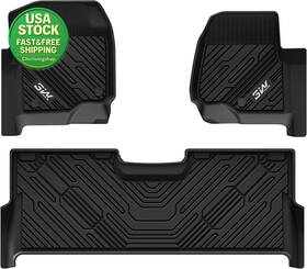 F550 Auto Accessory Inc 445016867835 Floor Mats For Ford F250 F350 F450 2017-2026 All Weather Tpe Custom Fit
