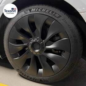 Ka4-m3-mb Auto 4pcs Wheel Covers Fits For Tesla Model 3 Hubcap 18 Inch Matte Black Support Logo
