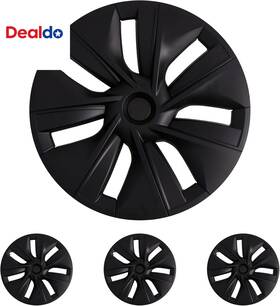 Ka4-my-ge Auto 4pcs Wheel Covers Fits For Tesla Model Y 19inch 2020-2024 Matte Black Rim Protec