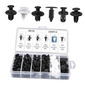 Awl39 Awlbed 100 Pcs Car Bumper Retainer Clips Rivet Clip With Removal Tool Fasteners
