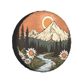 27.5-30in Azgnhm Mountain 15 Spare Tire Cover Inch Fits For Diameter 70-75cm/27.5-30in