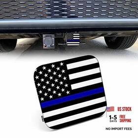 Hitch-c96-ys0154 Beabes Trailer Hitch Receiver Covers 2 Inch X2 Thin Blue Line American Flag