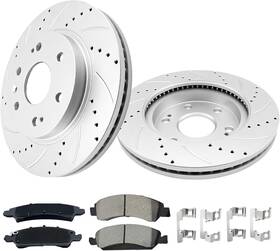 Gti695637 Betthand Front Brake Rotors Ceramic Pads For Chevy Silverado 14-18