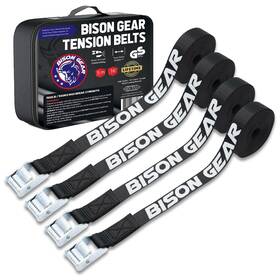 Bison Gear 662187736273 Premium Tie Down Straps - Uv Resistant Cargo Car Roof Rack For Surfboa