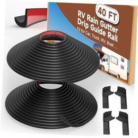 Bj-rv-diver-002 Bjades 40 Ft Rv Rain Gutter Drip Rail Plastic Roof Diverter With 4 Packs