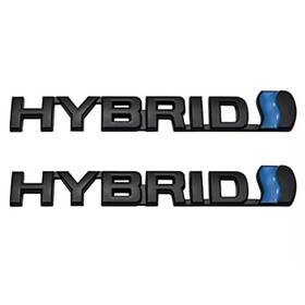 Hybrid-04 Bmidoma 2pc Hybrid Emblems 3d Metal Badge Door Rear Tailgate Decal Nameplate Fits Black
