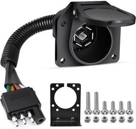 50303t Branded 4 Way Flat To 7 Round Blade Trailer Adapter Wiring Harness Pin El