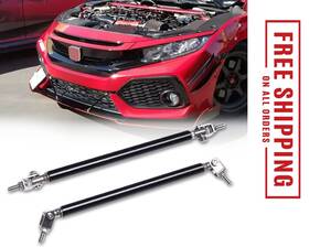 Fba-urcqpqp023 Branded 2pcs Adjustable Splitter Strut Rods 10 Inch -13 Front Lip Rod Bumper