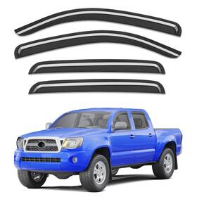 3-b03-a Breejoy Out-channel Window Rain Guards Fit For 2005-2015 Toyota Tacoma Black