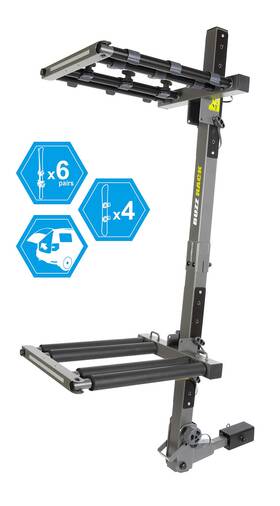 Buzz Rack 712795382303 Buzzrack Buzzski - Hitch Mounted Ski And Snowboard Fits 2 Inch Or 1.25 Rece