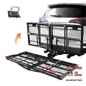 Rs-03c-1 Carivia Folding Hitch Mount Cargo Carrier With Button Lock 60 Inch X24 X14 Heavy Duty 500