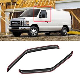 254mv-fe0714-n Cmvt Auto In-channel Window Visors For 07-14 Ford E-150/ E-250/ E-350/ E-450 Smoke
