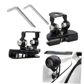 All125 Dawfall Car Roof Light Fixing Bracket Shockproof Metal Vehicle Grille 2 Pcs Black