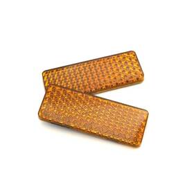 Dmytr0001 Demy 2pcs 3.35 Inch X1.18 Universal Reflector Rectangle Warning Reflectors For Car Amber