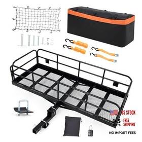 Ecoexplorer 2bmdncsyuiuwmc3lc-gpeai9sas Hitch Mount Cargo Carrier Basket 60 Inch X24 X14 500 Lb Capacity Includes