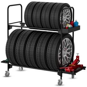 Erotash 196852334100 Rolling Tire Rack For Garage Storage Heavy-duty Wheel