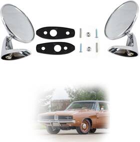 Est Auto Parts 705353264146 Pair 2 Door Mirrors Outside Exterior Rearview Chrome For 1966-1975 Plymouth Pol