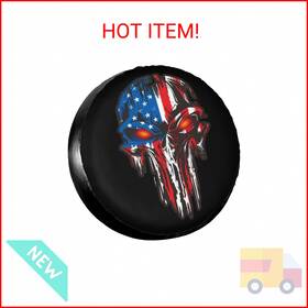 Feionagy Automobile Decoration Articles Manufacturing Co. L... 748521415964 American Flag Skull Patriotic Spare Tire Cover Universal Wheel For Tr