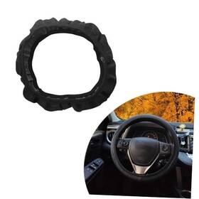 Fun195 Flygun Car Steering Wheel Cover 14.96in Waterproof Breathable Leather 1 Pc Black