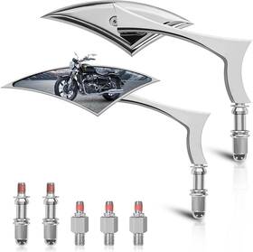 Gamazing 739768481454 Motorcycle Handlebar Mirrors Chrome Adjustable Harley Touring Sportster Dyna