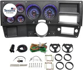 Gauges 445031415462 6-gauge Cluster Package Compatible With Chevy C10 1973-1987 - Black 7 Color Spee