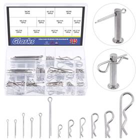 G-2265 Glarks 215pcs 304 Stainless Steel Cotter Pins And Hairpin R Assortment Kit 12