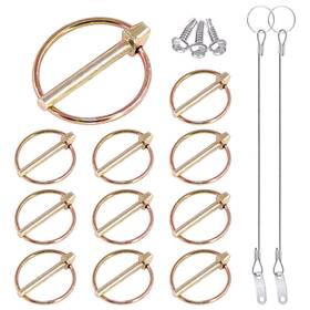 G-2480 Glarks 15pcs 3/16 Inch X 1-7/16 Carbon Steel Zinc Plated Cotter Lynch Pins With 2pcs 30