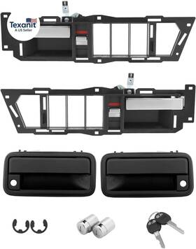 K1500 Gledewen 445028129136 Interior And Exterior Door Handle Set Compatible With 1988-1994 Chevy Gmc K