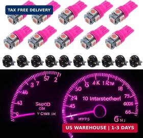 Glofe 747749196105 T10 194 168 Dash Instrument Pink/purple Light Bulbs Bright Panel Gauge Cluster D