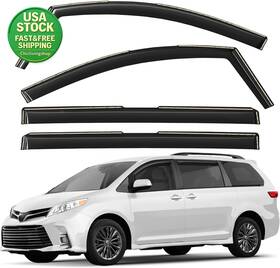 Grand Wheel Co 313056669603 Window Deflectors In-channel Vent Visor Rain Guards For Sienna 2011-2020 4pcs