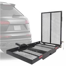 Hecasa Mo3617 Hitch Mount Cargo Scooter Carrier Rack With Foldable Ramp 3 Inch Rail Whee