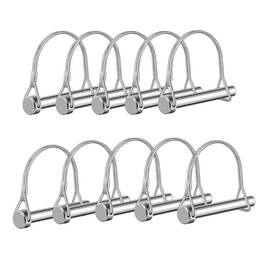 Hincell 613852318959 10 Pcs Hitch Pin Wire Lock Safety Coupler 1/4 Inch X 2-3/4 For Farm Lawn