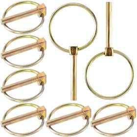 Hinzic 749346706220 8pcs 1/4 Inch Heavy Duty Lynch Pin Assortment Kit With Ring Carbon Steel Trai