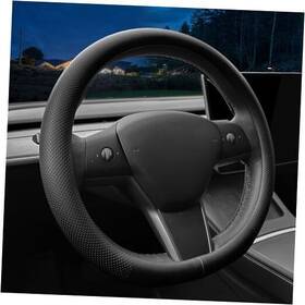 Tsl-2 Honghui Nappa Leather Ultra-thin Steering Wheel Cover For Tesla Model 3/y Black2