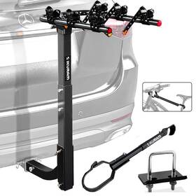 Ikuram R 759981086472 3 Bike Rack Bicycle Carrier Racks Hitch Mount Double Foldable F
