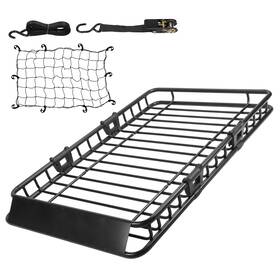 Imountek 737547590328 63x39x6.3 Inch Roof Rack Cargo Carrier Car Top Luggage Holder Basket With Hook Strap