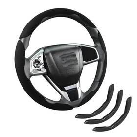 Inc-01 Incmad Premium Suede Car Steering Wheel Cover Non-slip Segmented Suitable 3pcs Black