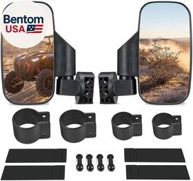 Issyauto 744759454973 Utv Side Mirrors With 1.75 Inch -2 Roll Bar Cage 360 Degree Adjustable