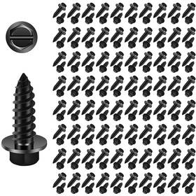 Blps100 Jmreoims Upgraded 100 Pcs Black License Plate Mounting Screws For Car #14 X 3/4 Inch