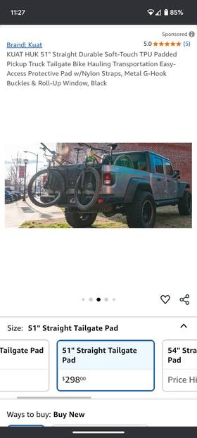 Hts51b K At 51 Inch Kuat Huk Midsize Tailgate Straight Pad Mountain Bike Bicycle Rack Brand New Hts51b K At 51 Inch Kuat Huk Midsize Tailgate Straight Pad Mountain Bike Bicycle Rack Brand New