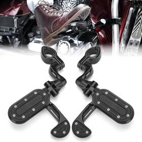 Kmf1802-01803 Kemi Moto Motorcycle Highway Pegs With Flip-out Heel Rests For 1.25 Inch Engine Guard Adjustab