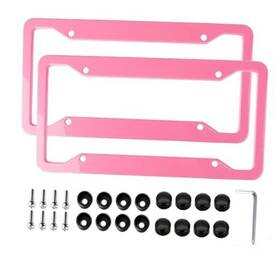 Fm-6868 King Bling Fashion Baby Pink Matte Aluminum Alloy License Plate Frames Exclusive Fm-6868 King Bling Fashion Baby Pink Matte Aluminum Alloy License Plate Frames Exclusive
