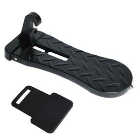 Laoybho 797465212726 Car Door Step With Latch Protector Extended Foldable Aluminum 1 Pack Black