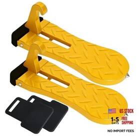 Laoybho Jtby2 Car Door Step With Latch Protector 2pcs Foldable Aluminum Alloy 2 Pack Yellow